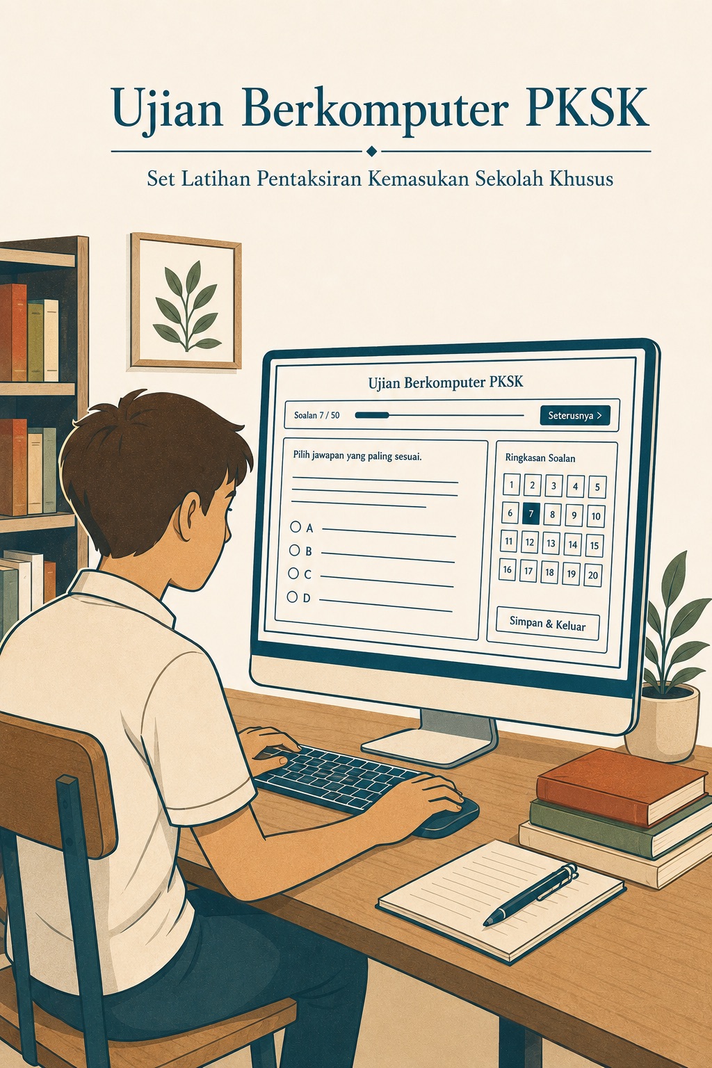 Ujian Berkomputer PKSK — Set Latihan Pentaksiran Kemasukan Sekolah Khusus cover